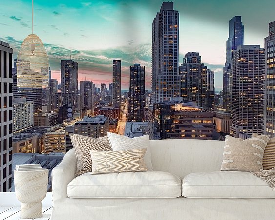 Voorbeeld van het werk in een kamer