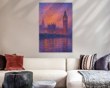 London – Big Ben in the Evening Mist by Travel Shop