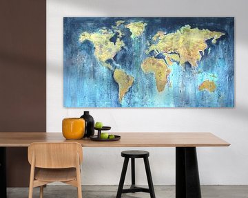 Worldmap painting van Atelier Paint-Ing