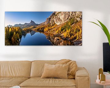 L'automne au lac de Federa dans les Dolomites sur Achim Thomae Photography