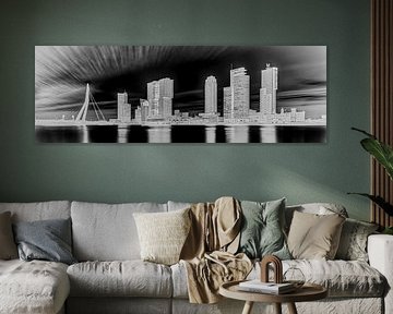 Skyline van Rotterdam met de kop van zuid van eric van der eijk