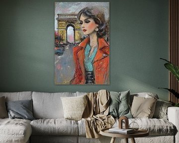 Arc de Triomphe painting | Woman Coat by Abstract Painting