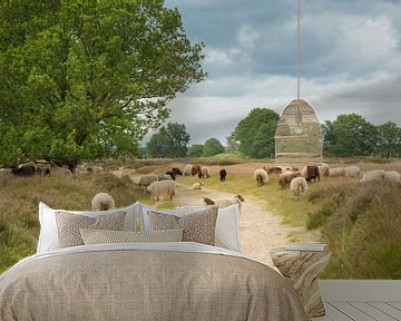 Schaapskudde Balloërveld in Drenthe van Henk van den Brink