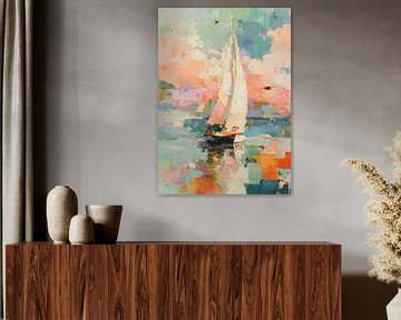 Sailboat at sea - Impressionist vintage art by Niklas Maximilian