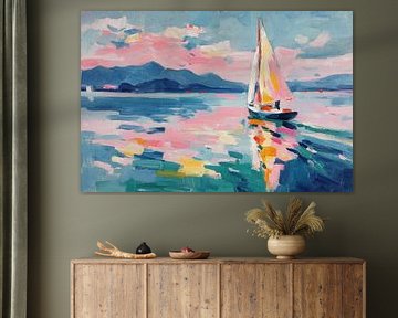Sailboat on the sea - Matisse style by Niklas Maximilian
