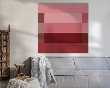 Abstract geometric art in warm pink and brown by Dina Dankers