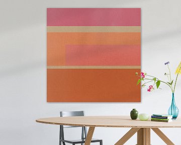 Abstract shapes in terracotta, orange, pink by Dina Dankers