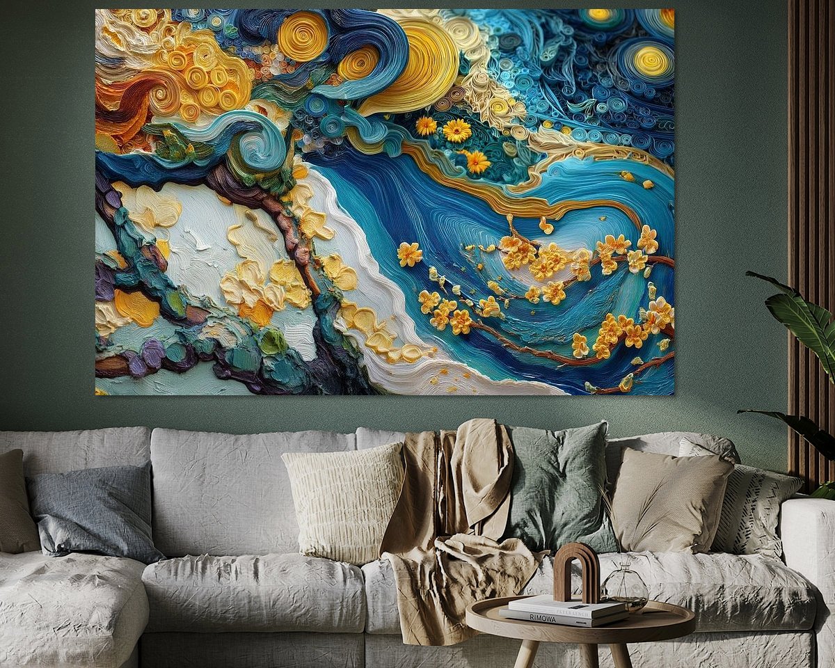 Voorbeeld van het werk in een kamer