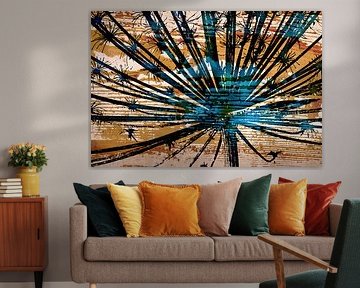 Berenklauw blauw op hout