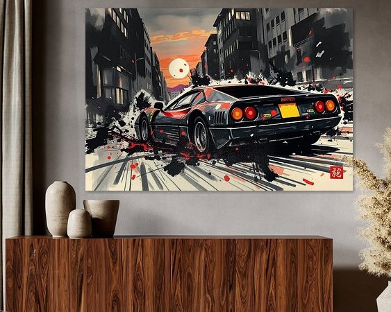 Voorbeeld van het werk in een kamer