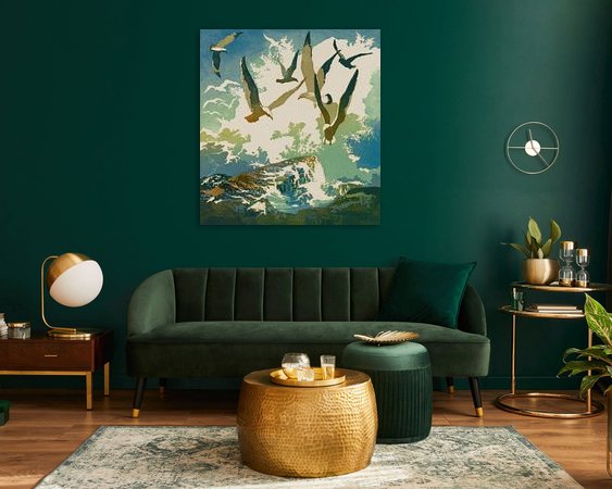 Voorbeeld van het werk in een kamer