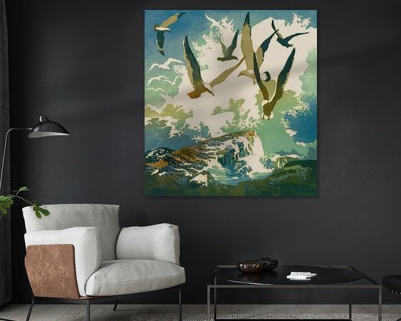 Voorbeeld van het werk in een kamer