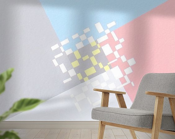 Voorbeeld van het werk in een kamer