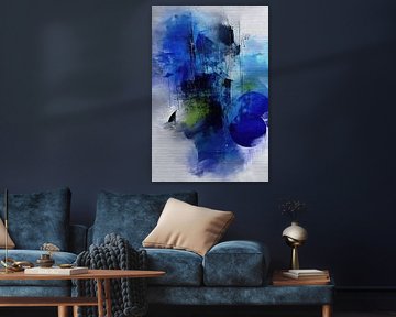 Abstrakte Malerei - Blau Kraftvoll und modern