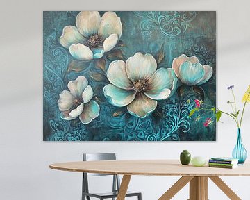 Flower art | White Flowers by Wonderful Art