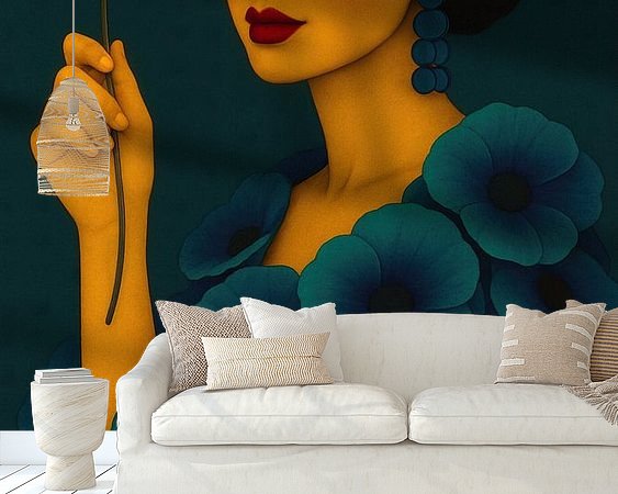 Voorbeeld van het werk in een kamer