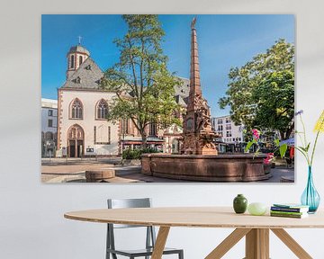 Fontein op Liebfrauenberg met Liebfrauenkirche, Frankfurt van Christian Müringer