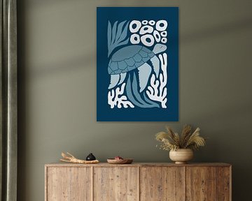 Zeeschildpad zwemmen - Donker van Gal Design