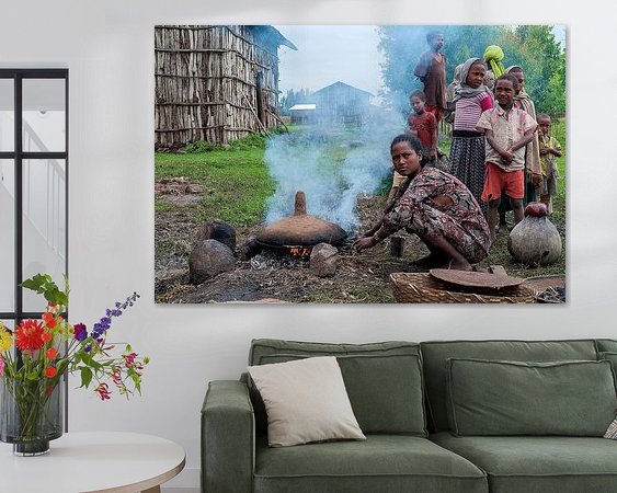 Voorbeeld van het werk in een kamer