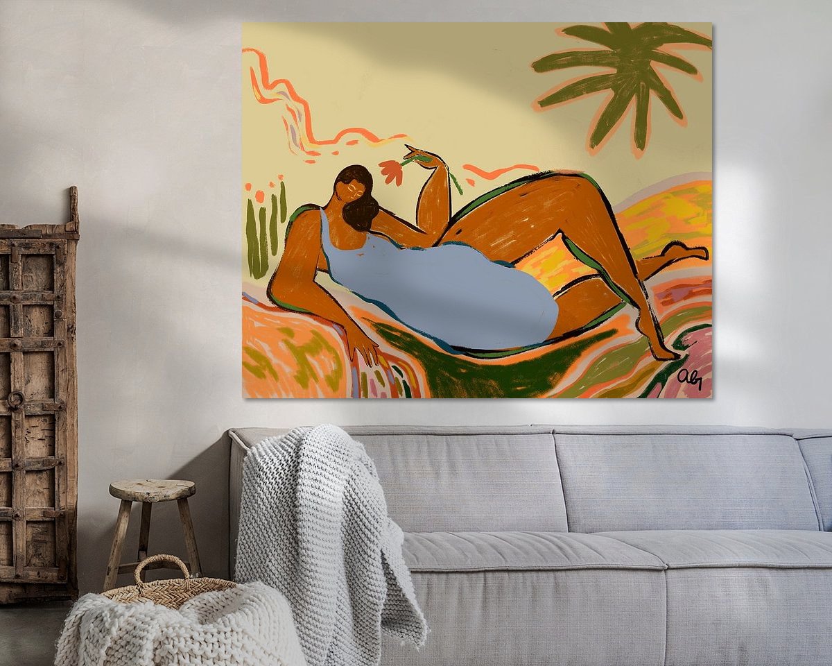 Voorbeeld van het werk in een kamer