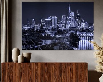 Urban Blue - Night over Frankfurt's skyline by Rolf Schnepp