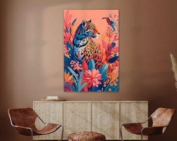 Leopard im rosa Dschungel Nr. 1 von Studio BB