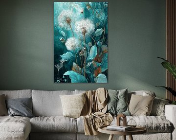 Pissenlits dansants en turquoise