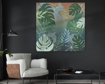 Botanical Calm - Feuilles tropicales modernes en harmonie dégradée sur panika friantama