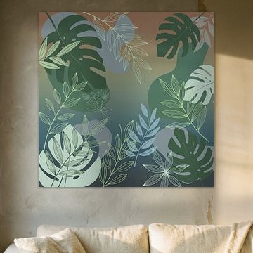 Botanical Calm — Modern Tropical Leaves in Gradient Harmony