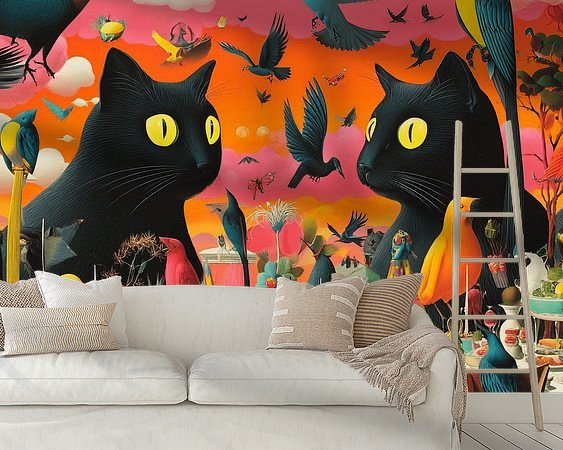 Voorbeeld van het werk in een kamer