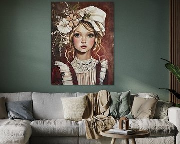 Young lady in Rococo dress by ARTEO Paintings