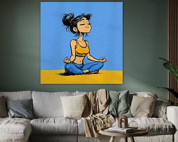 Femme dans le silence du yoga sur OMG Art