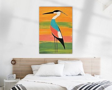 Oiseau long avec couleurs sur Collection Moderne