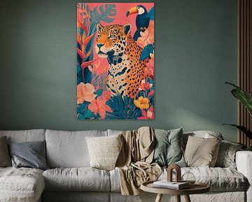 Leopard in Pink Jungle no. 2 by Studio BB
