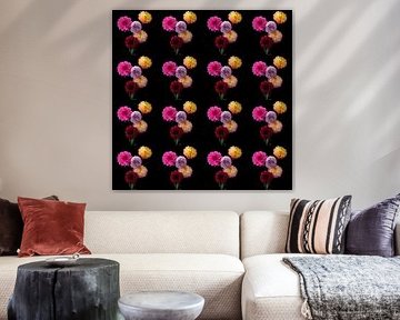 Bunch of Dahlias's 4x4 coloured by Henriette Tischler van Sleen
