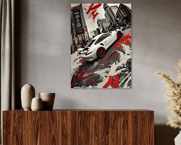 Porsche Japanse straatkunststijl van John Dan