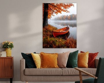 Das Boot im herbstlichen Zauber, de boot in herfstmagie von Christina Bauer Photos