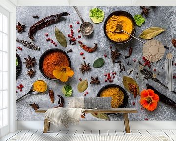 Herbs and spices on metal, herbs on metal 2 by Corrine Ponsen
