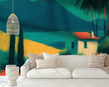 White house under a turquoise sky