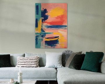 Yellow boat in the evening light by Niklas Maximilian