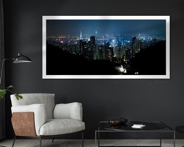 Hong Kong skyline 's avonds van Robin Hartog