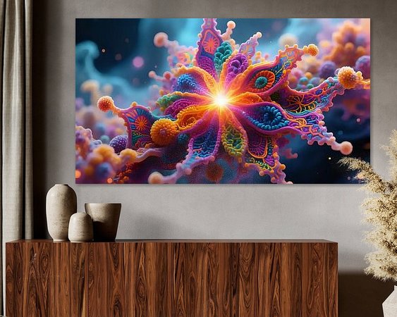 Voorbeeld van het werk in een kamer