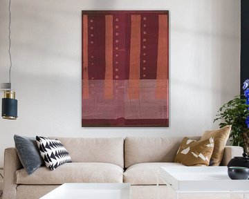 Abstrakte geometrische Kunst in rosa, terra, terracotta und tangerine