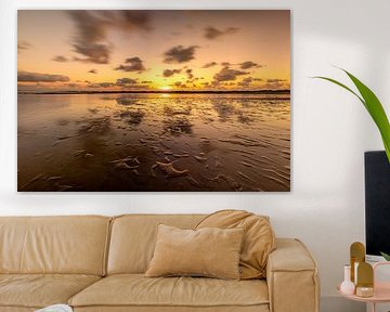 coucher de soleil plage verte Terschelling sur Michael Brand