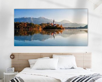 Lever de soleil sur le lac de Bled