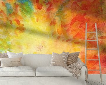 Twee katten onder een kleurrijke hemel