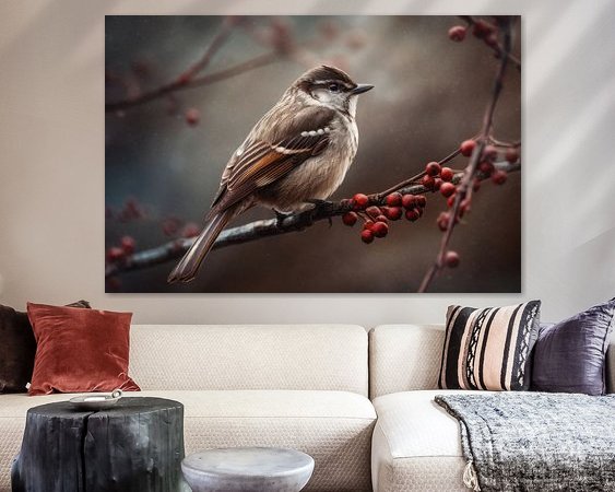 Voorbeeld van het werk in een kamer