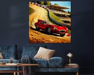 Classic Jaguar Type D at 1956 Le Mans by Jan Keteleer