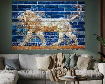 Babylonian lion on historical tile by Patricia Hofmeester