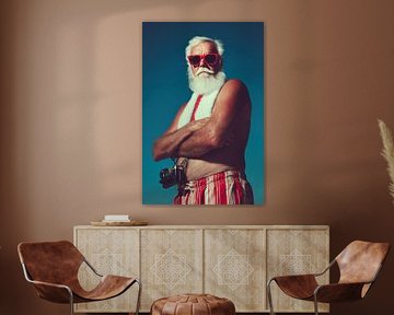Beach Santa in Red Sunglasses